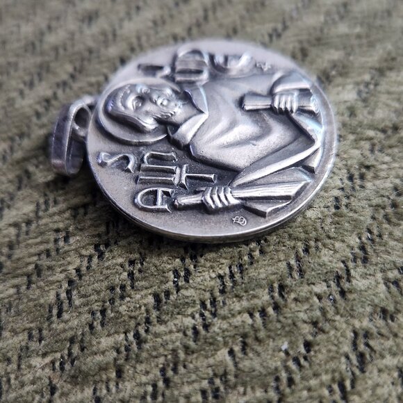 Vintage St. Jude Thaddeus Religious Charm Token Pendant Medal Made in France - Picture 7 of 10